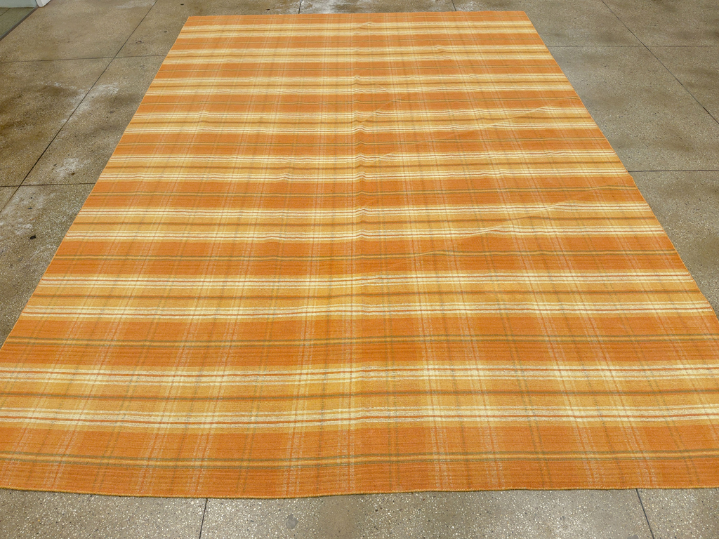 Vintage Indian Flatweave Room Size Carpet, No.33825 - Gss