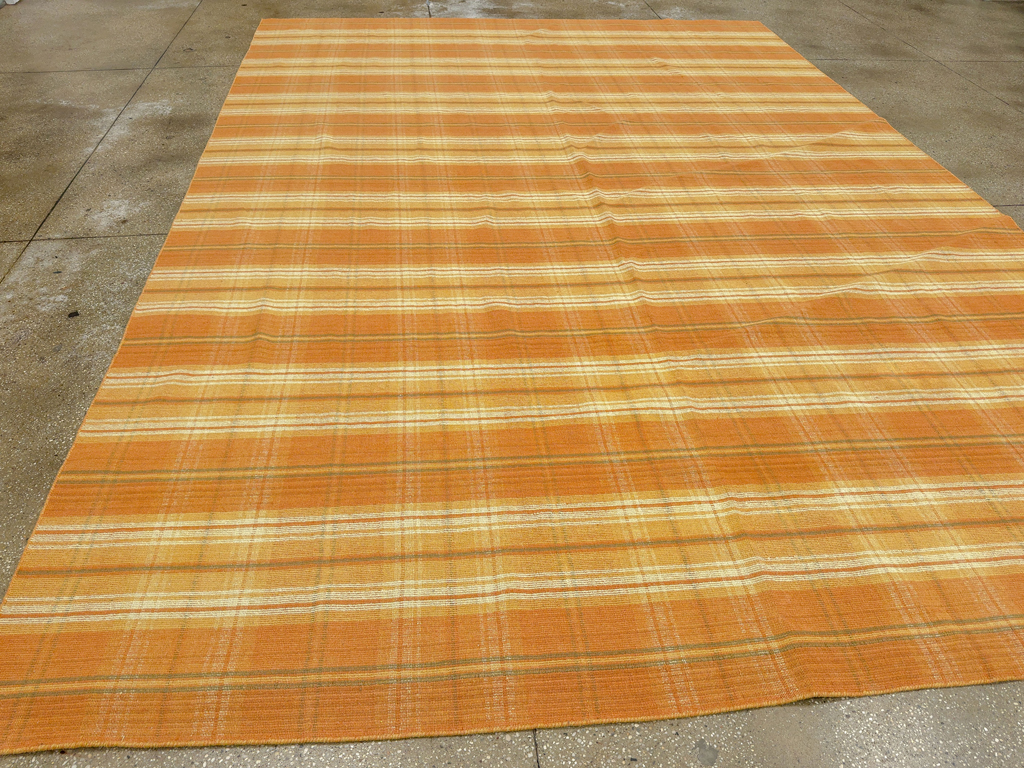 Vintage Indian Flatweave Room Size Carpet, No.33825 - Gss