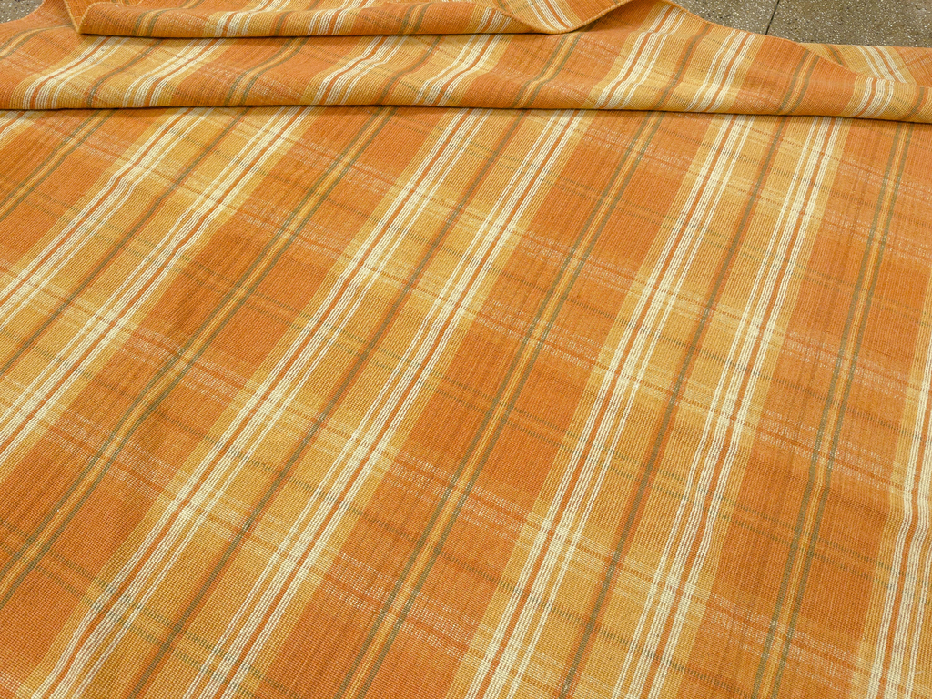 Vintage Indian Flatweave Room Size Carpet, No.33825 - Gss