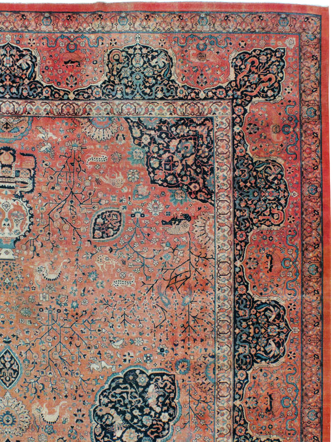 Antique Indian Larestan Carpet, No.8021 - Gss