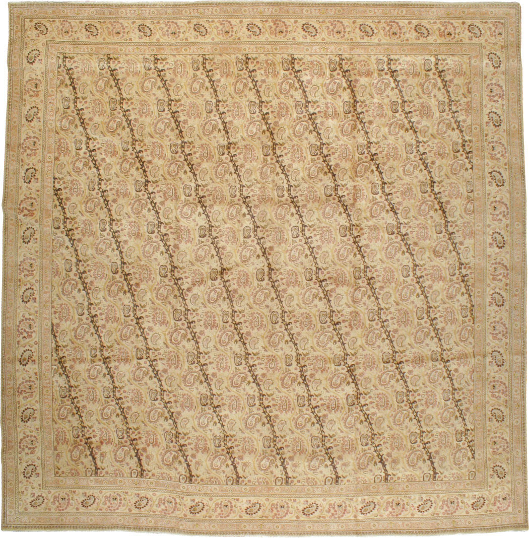 Antique Persian Tabriz Square Carpet, No.8048 - Gss