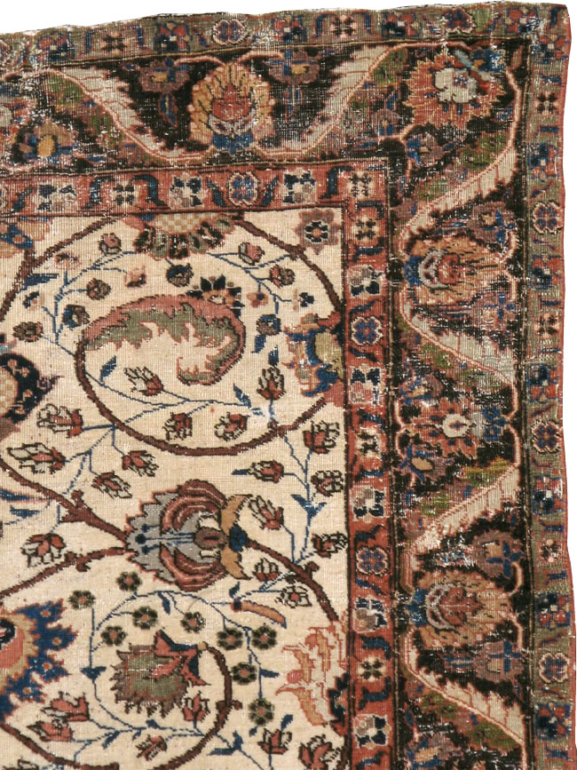 Antique Persian Tabriz Distressed Rug, No.8114 - Gss
