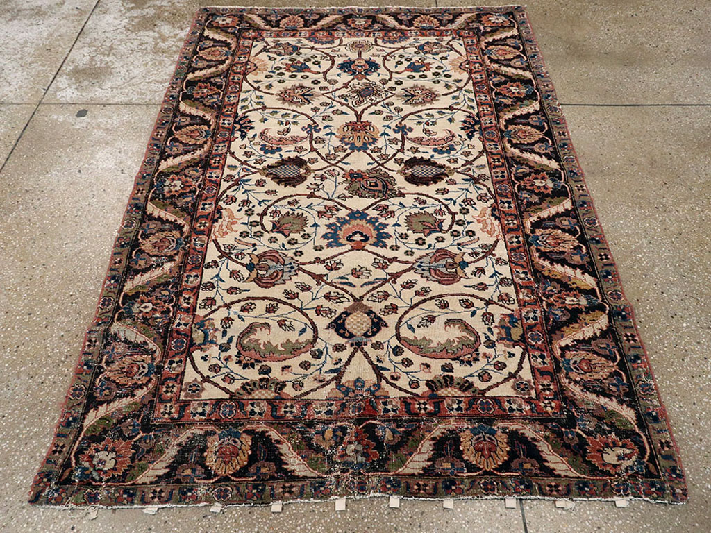 Antique Persian Tabriz Distressed Rug, No.8114 - Gss