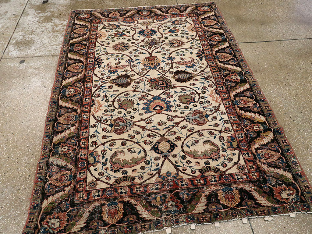 Antique Persian Tabriz Distressed Rug, No.8114 - Gss