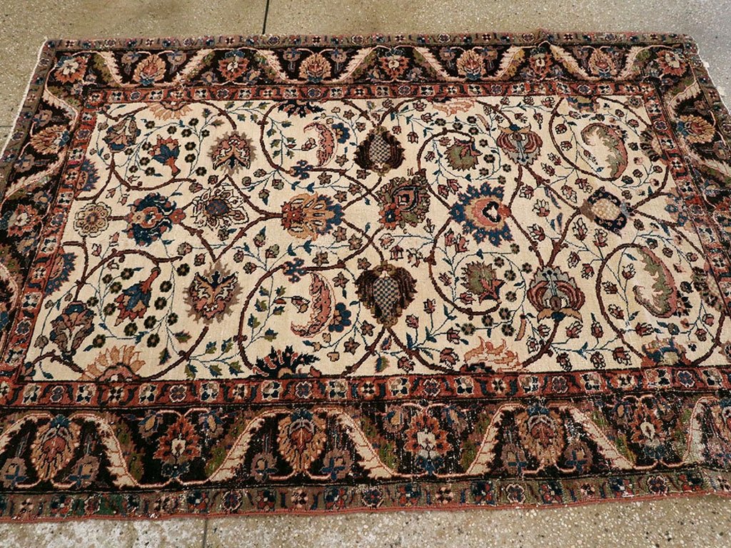 Antique Persian Tabriz Distressed Rug, No.8114 - Gss
