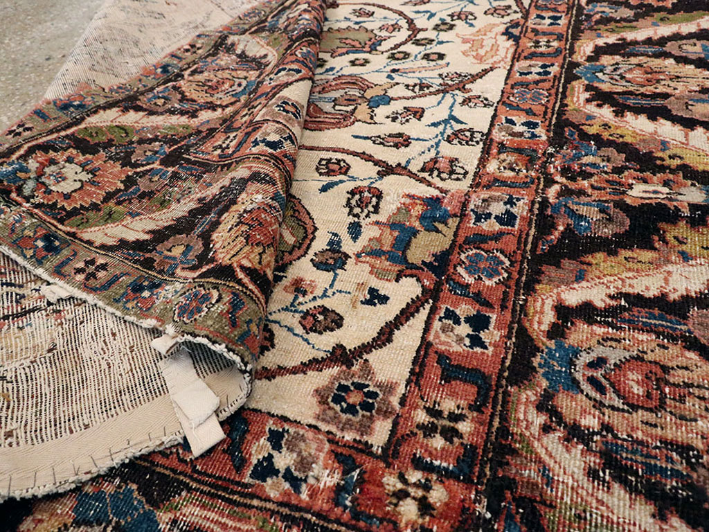 Antique Persian Tabriz Distressed Rug, No.8114 - Gss