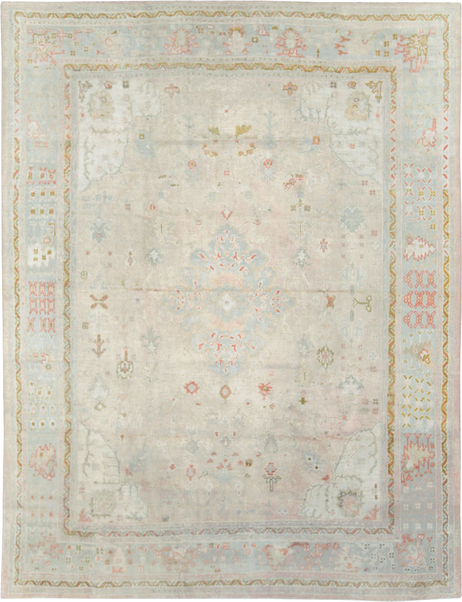 Antique Turkish Oushak Room Size Carpet, No.8192 - Gss
