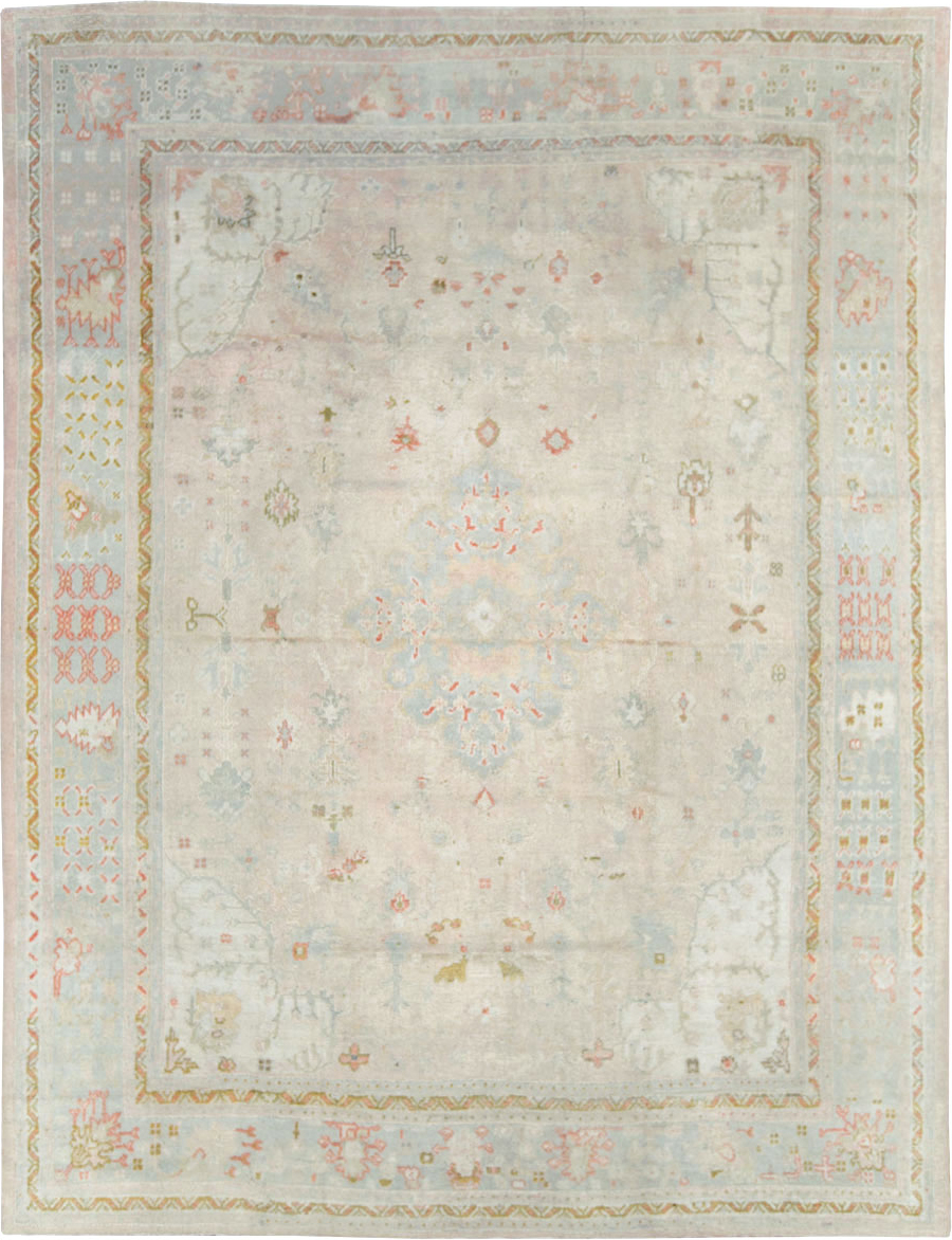 Antique Turkish Oushak Room Size Carpet, No.8192 - Gss
