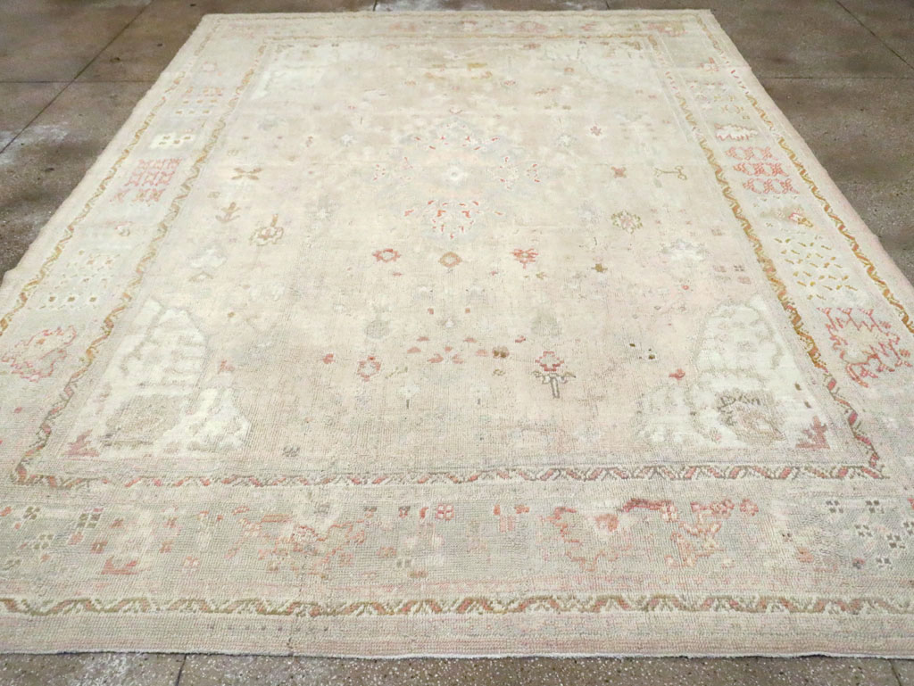 Antique Turkish Oushak Room Size Carpet, No.8192 - Gss