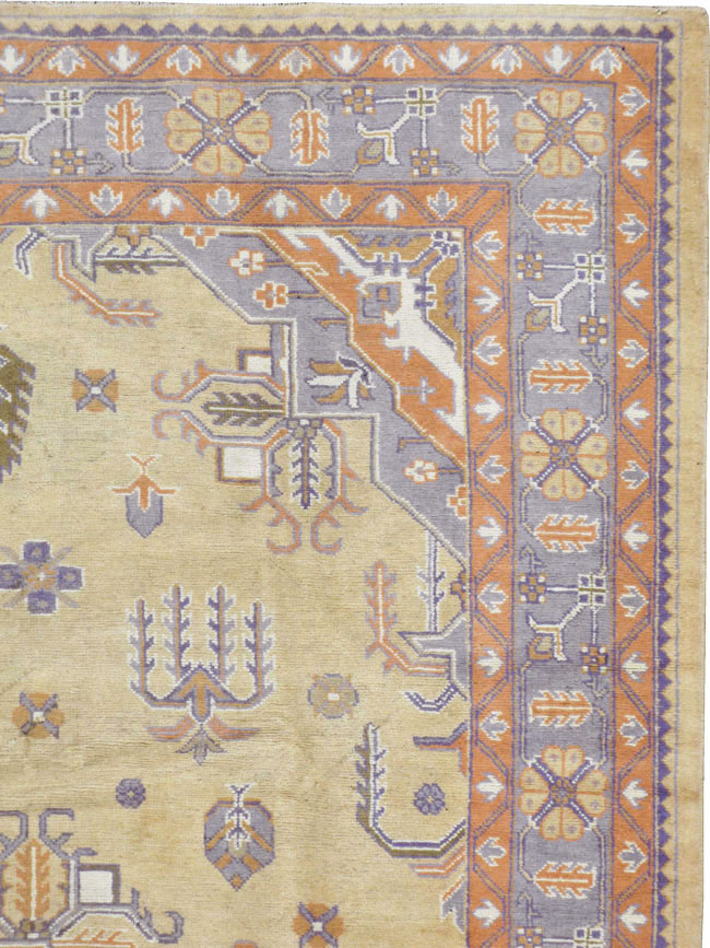 Vintage Turkish Oushak Room Size Carpet, No.8194 - Gss