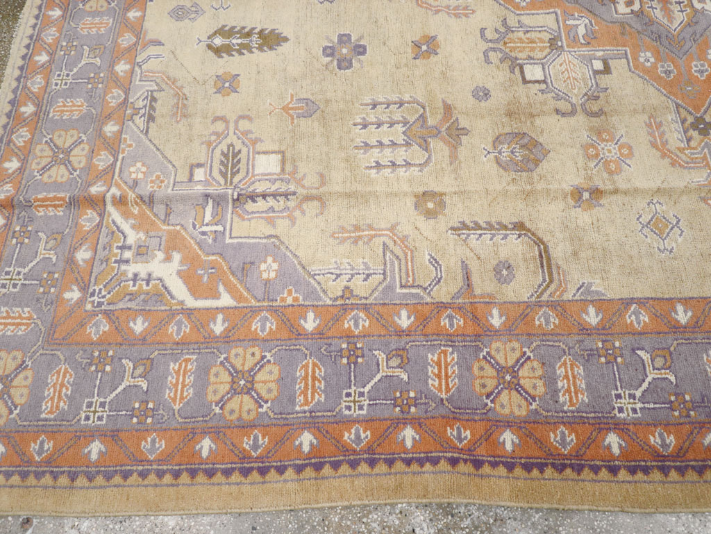Vintage Turkish Oushak Room Size Carpet, No.8194 - Gss