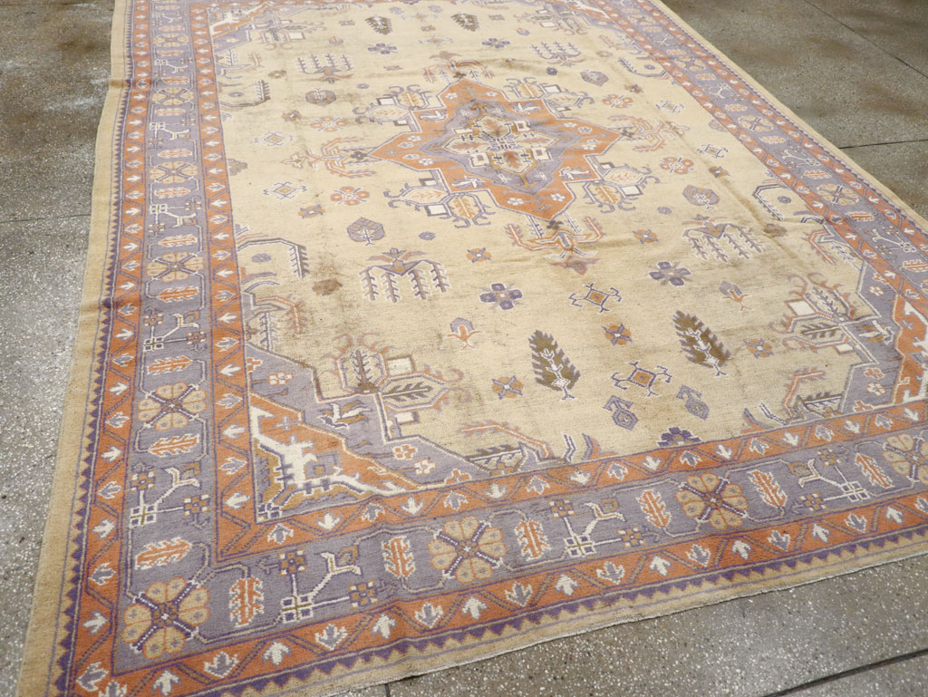 Vintage Turkish Oushak Room Size Carpet, No.8194 - Gss