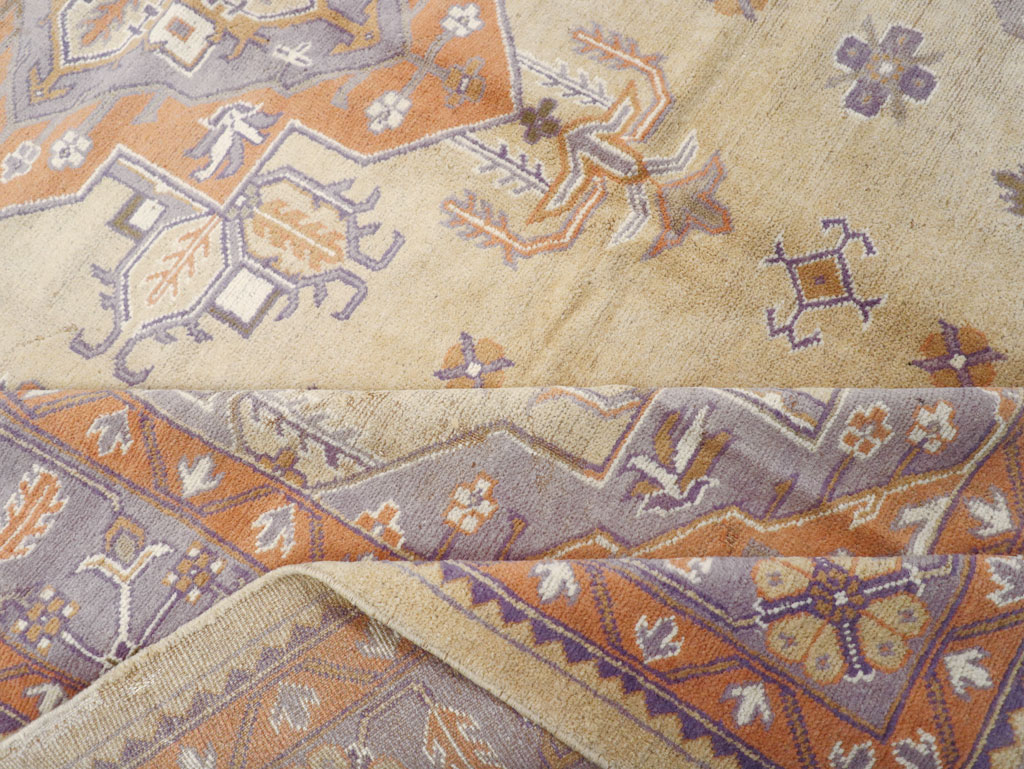 Vintage Turkish Oushak Room Size Carpet, No.8194 - Gss