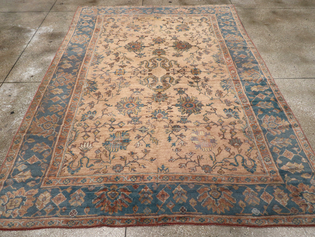 Vintage Turkish Oushak Room Size Carpet, No.8198 - Gss