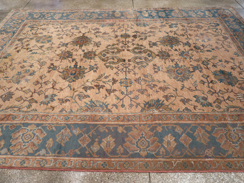 Vintage Turkish Oushak Room Size Carpet, No.8198 - Gss