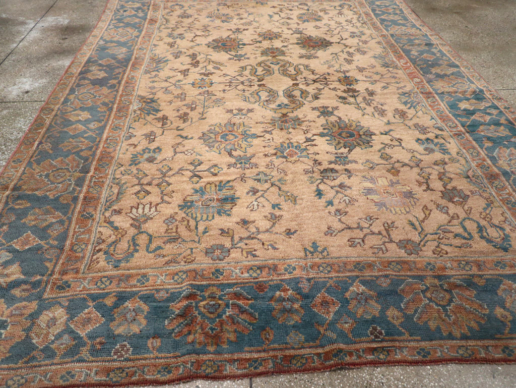 Vintage Turkish Oushak Room Size Carpet, No.8198 - Gss