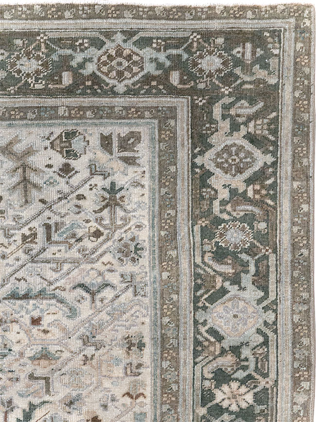 Vintage Persian Heriz Wide Gallery Runner, No.8246 - Gss