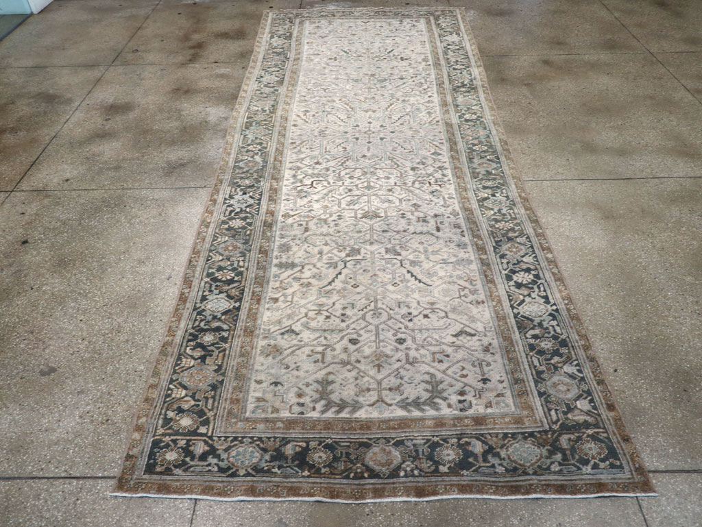 Vintage Persian Heriz Wide Gallery Runner, No.8246 - Gss