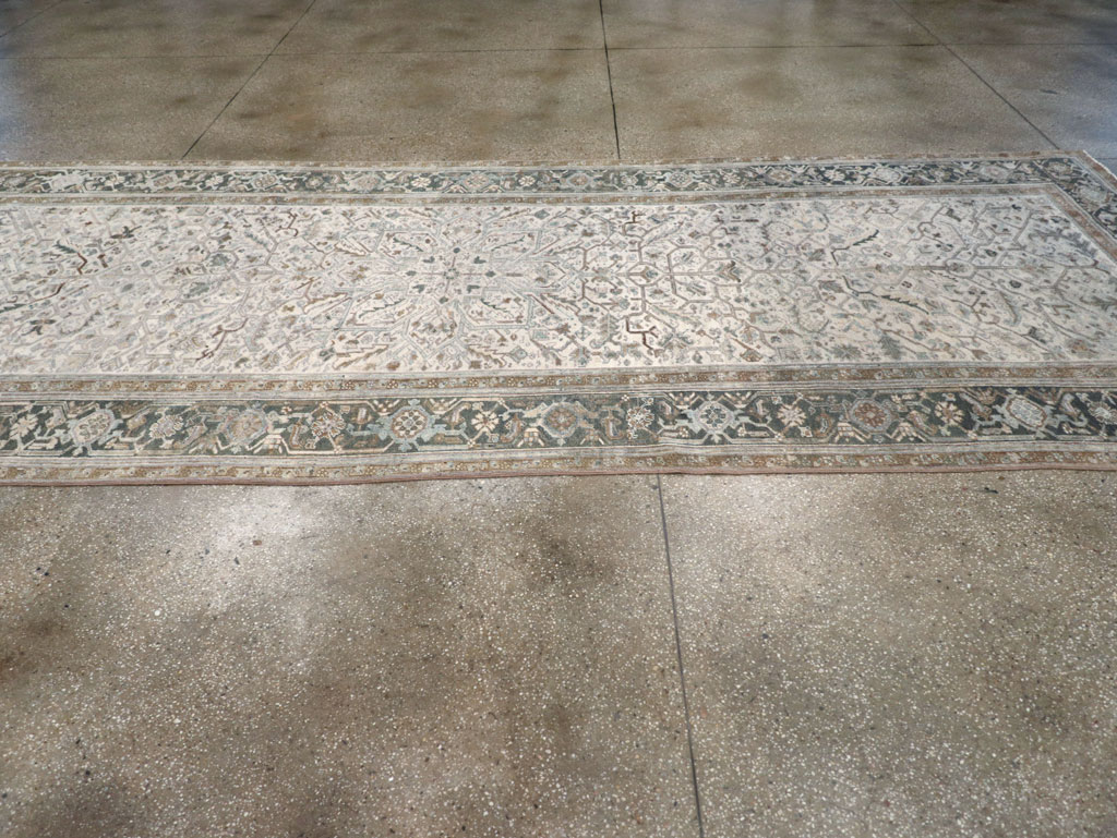 Vintage Persian Heriz Wide Gallery Runner, No.8246 - Gss