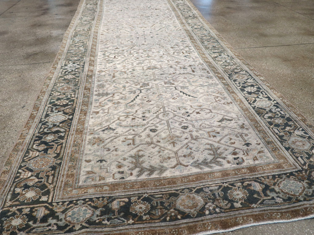 Vintage Persian Heriz Wide Gallery Runner, No.8246 - Gss