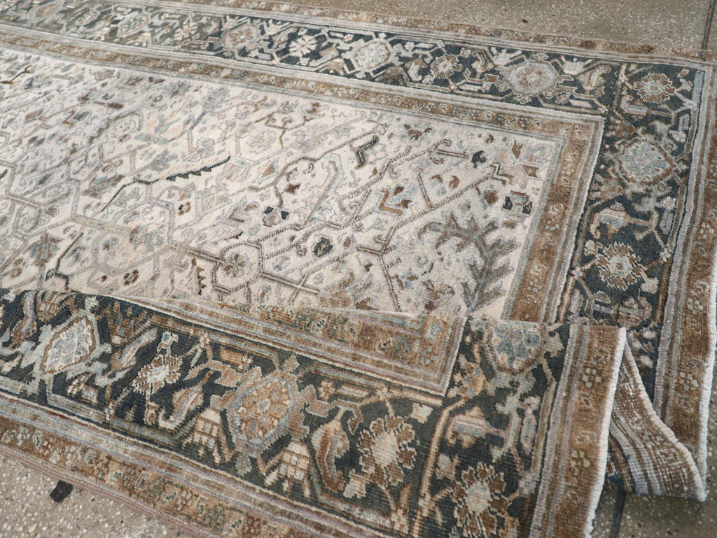 Vintage Persian Heriz Wide Gallery Runner, No.8246 - Gss