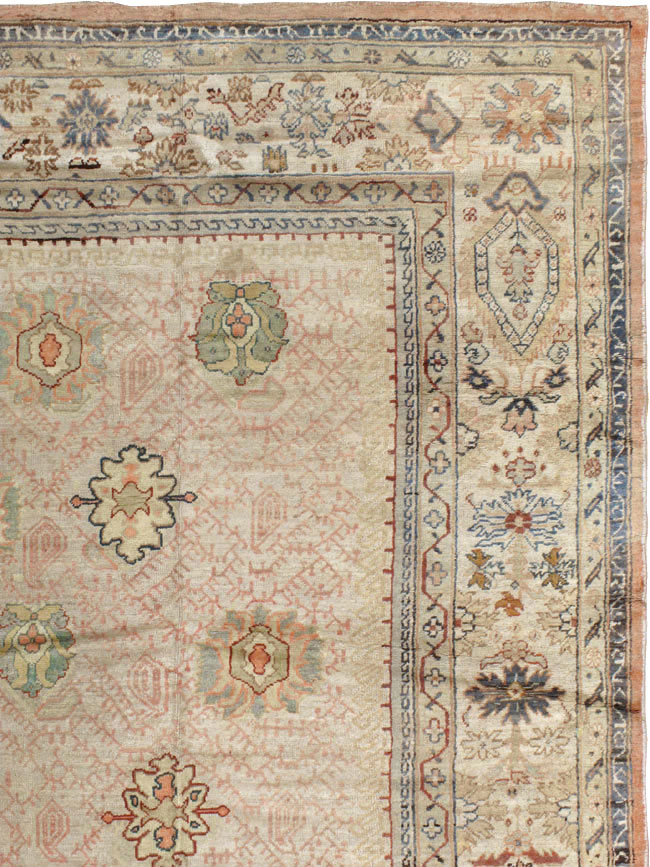 Antique Turkish Oushak Square Carpet, No.8268 - Gss