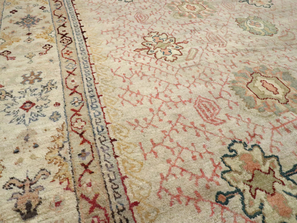 Antique Turkish Oushak Square Carpet, No.8268 - Gss