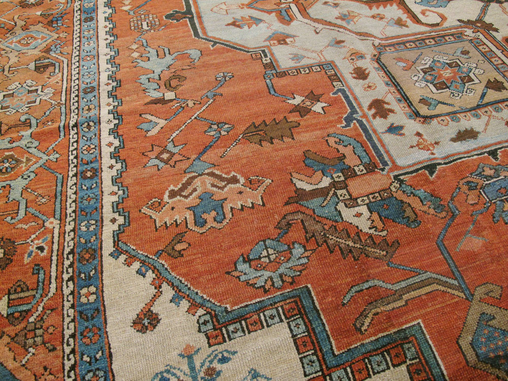Antique Persian Serapi Carpet, No.8319 - Gss