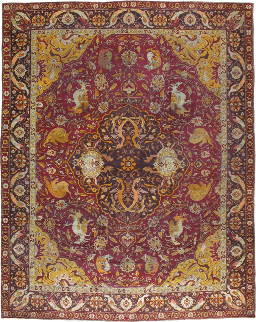 Antique Indian Amritsar Pictorial Carpet, No.8349 - Gss