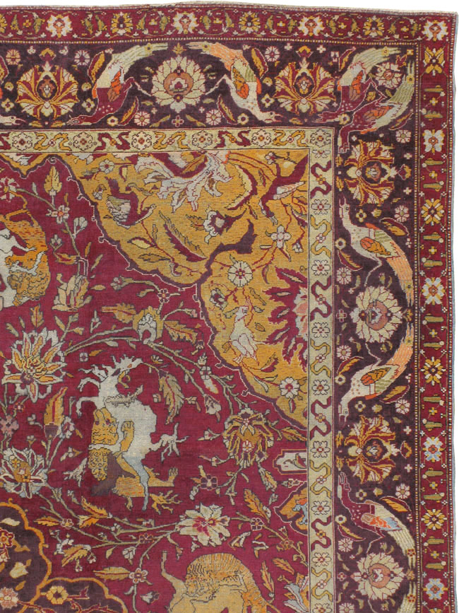 Antique Indian Amritsar Pictorial Carpet, No.8349 - Gss