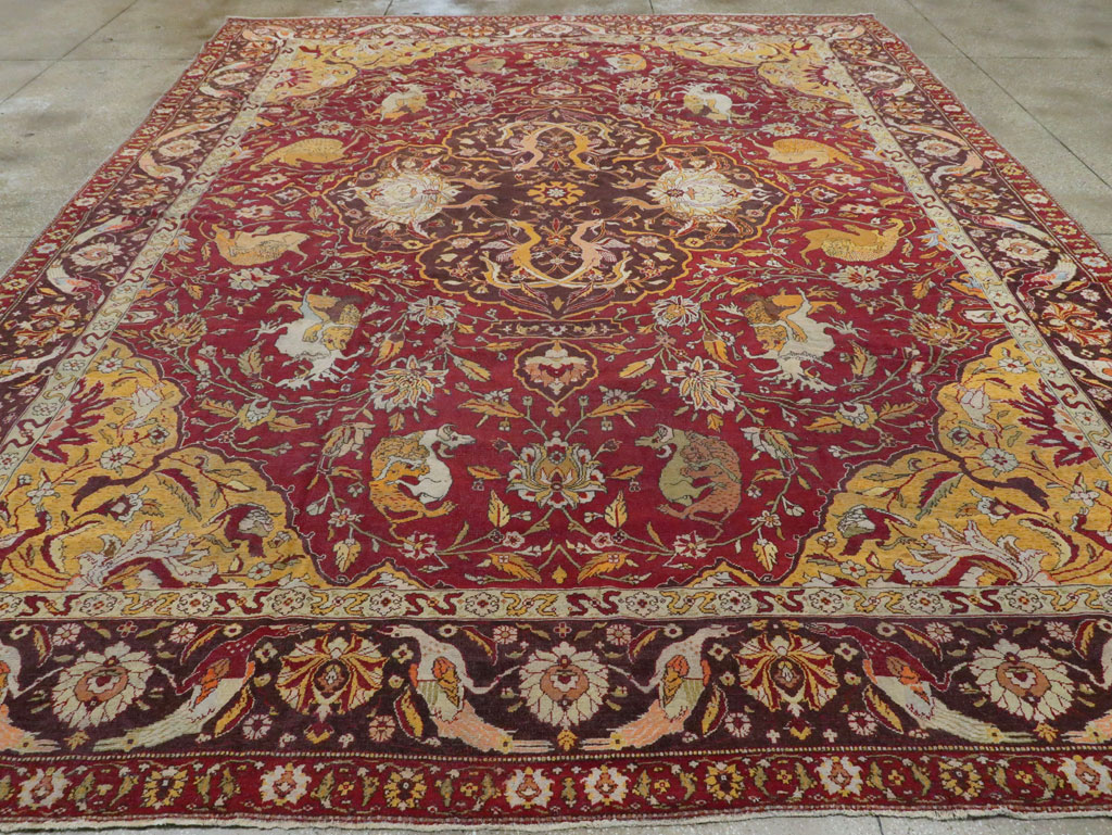 Antique Indian Amritsar Pictorial Carpet, No.8349 - Gss