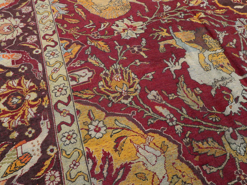 Antique Indian Amritsar Pictorial Carpet, No.8349 - Gss