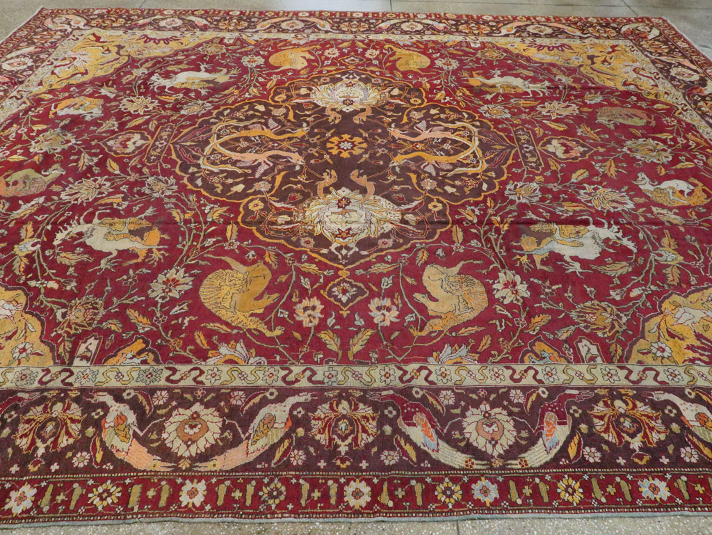 Antique Indian Amritsar Pictorial Carpet, No.8349 - Gss