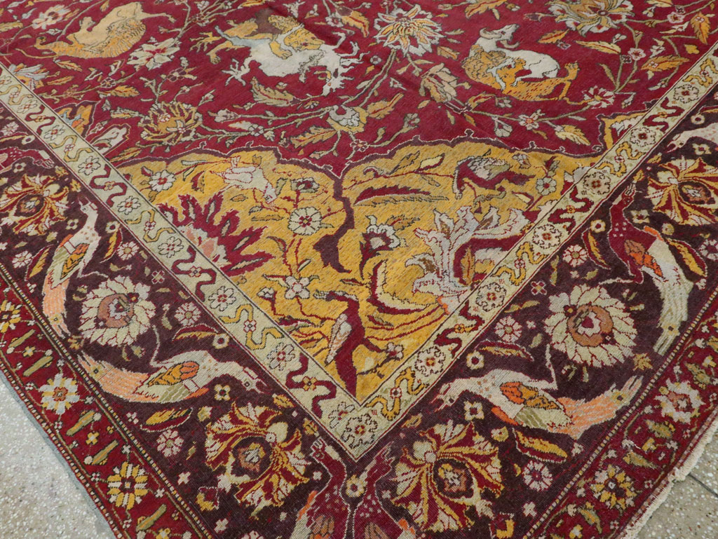 Antique Indian Amritsar Pictorial Carpet, No.8349 - Gss