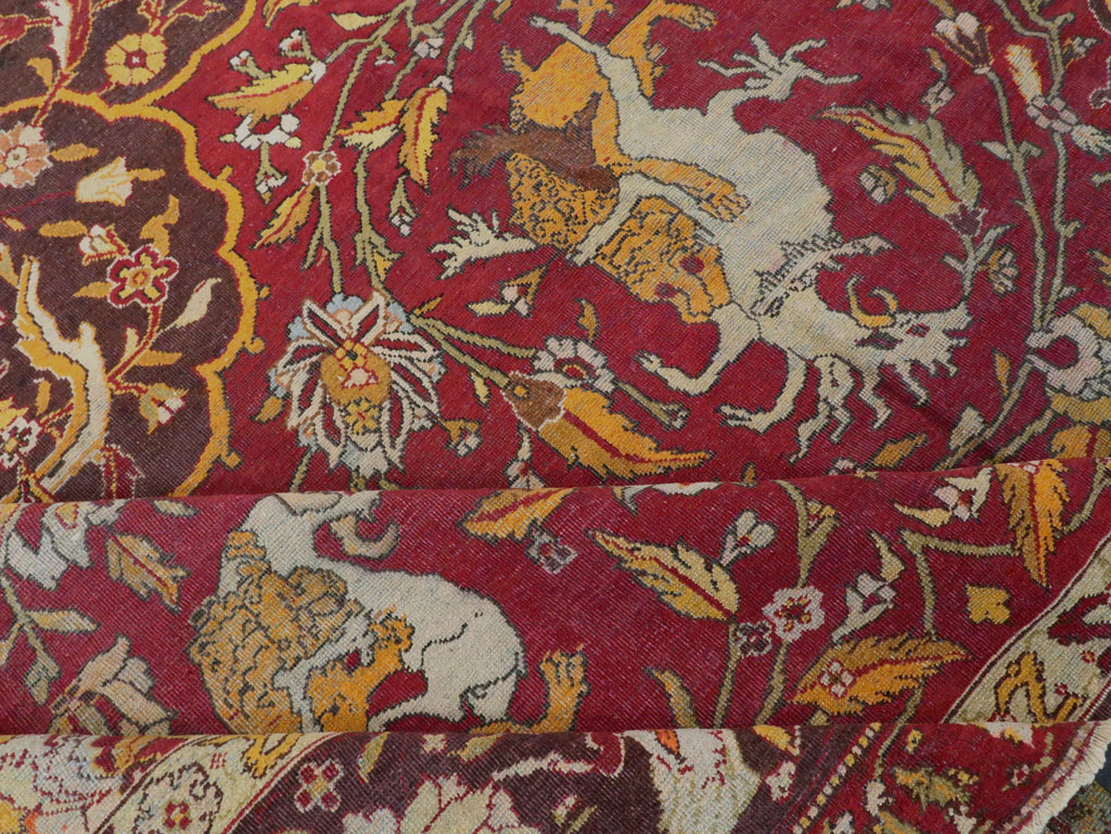 Antique Indian Amritsar Pictorial Carpet, No.8349 - Gss