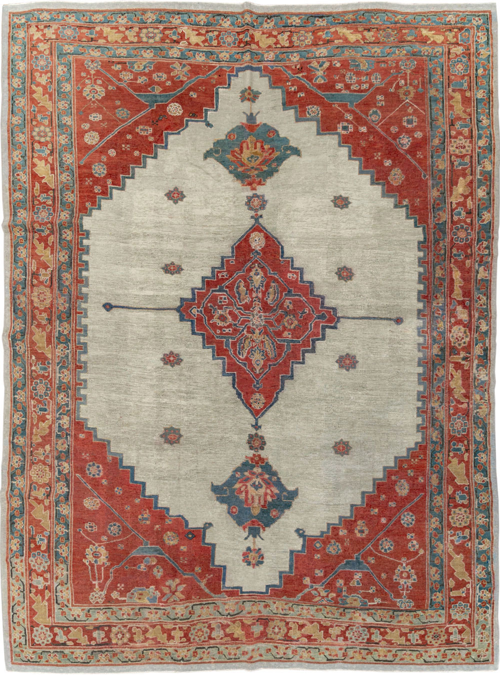 Antique Persian Bakshaish Room Size Carpet, No.8384 - Gss