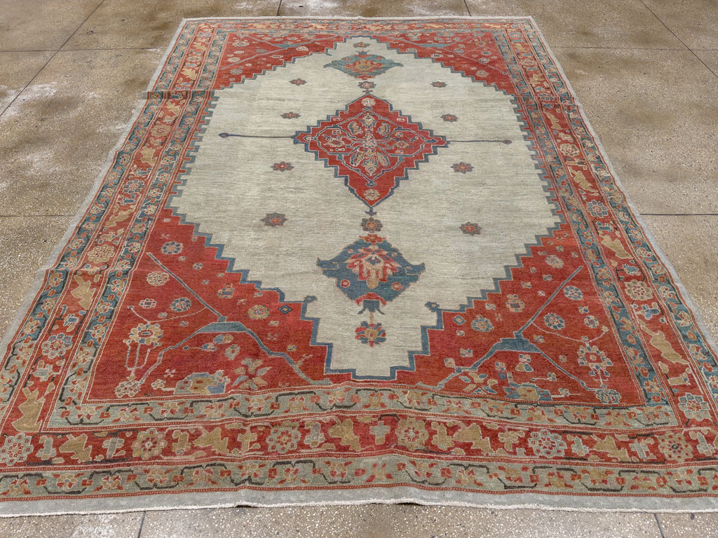 Antique Persian Bakshaish Room Size Carpet, No.8384 - Gss