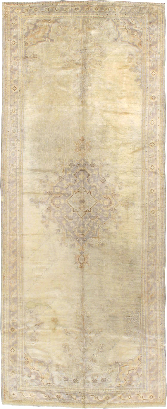 Antique Turkish Oushak Gallery Carpet, No.8404 - Gss