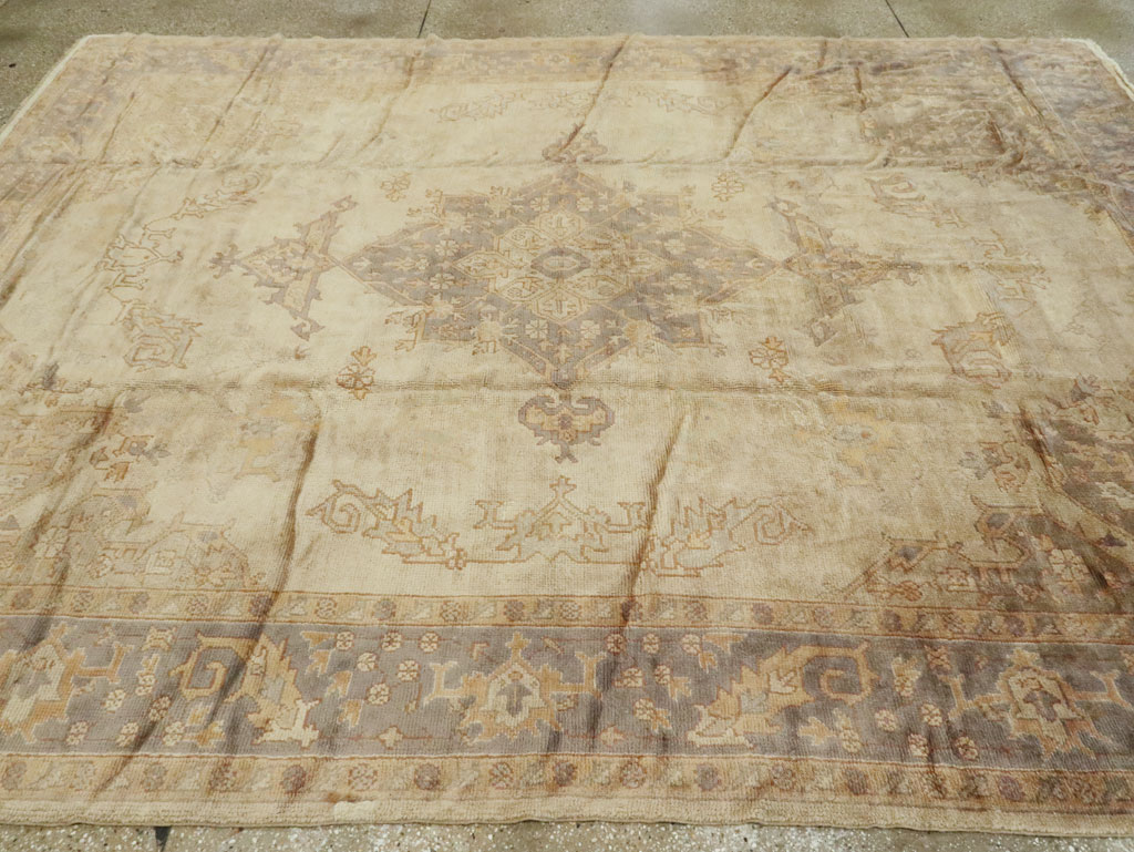 Vintage Turkish Oushak Carpet, No.8405 - Gss