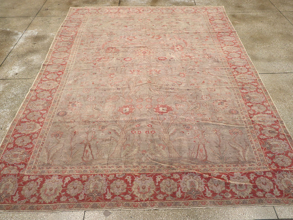 Vintage Turkish Oushak Room Size Carpet, No.8407 - Gss