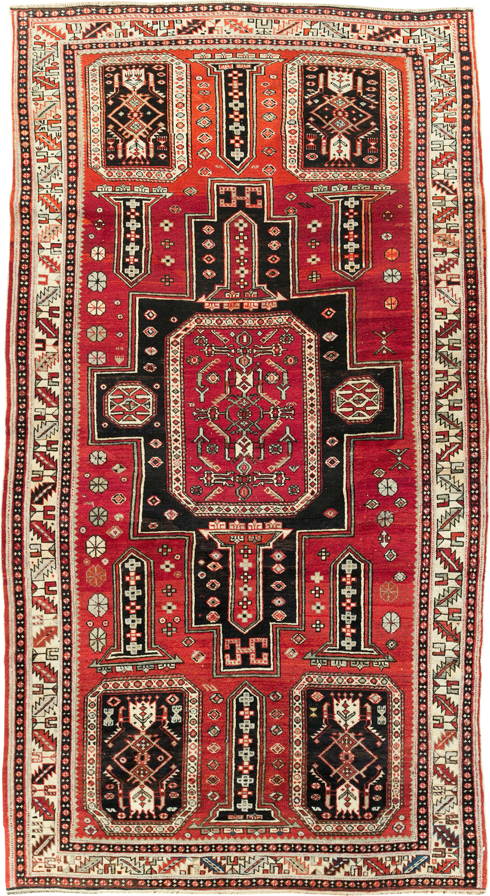 Vintage Caucasian Shirvan Rug, No.8424 - Gss