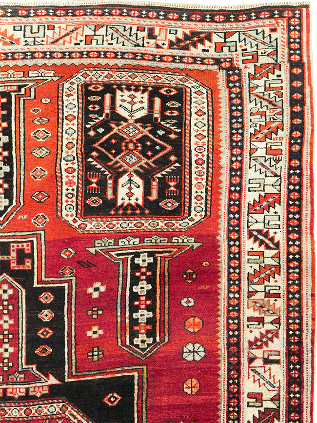 Vintage Caucasian Shirvan Rug, No.8424 - Gss