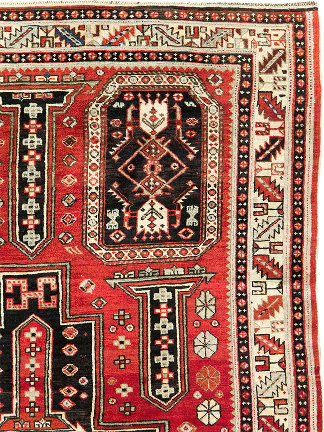 Vintage Caucasian Shirvan Rug, No.8424 - Gss