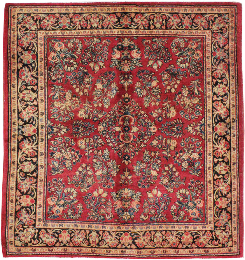 Vintage Persian Sarouk Square Rug, No.8457 - Gss