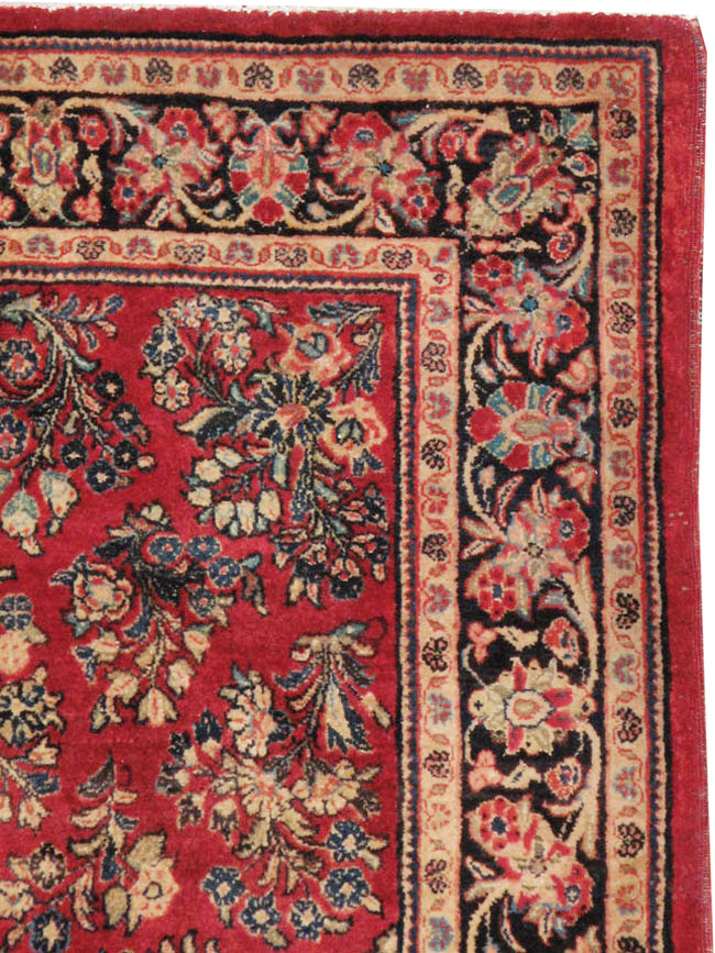 Vintage Persian Sarouk Square Rug, No.8457 - Gss