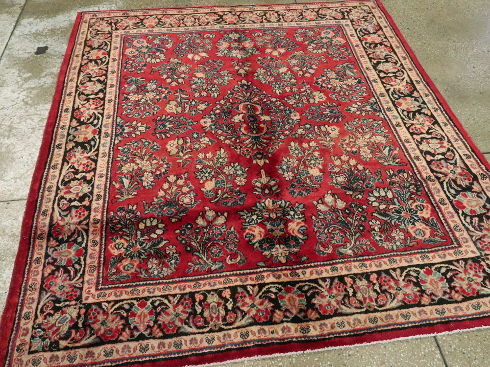 Vintage Persian Sarouk Square Rug, No.8457 - Gss