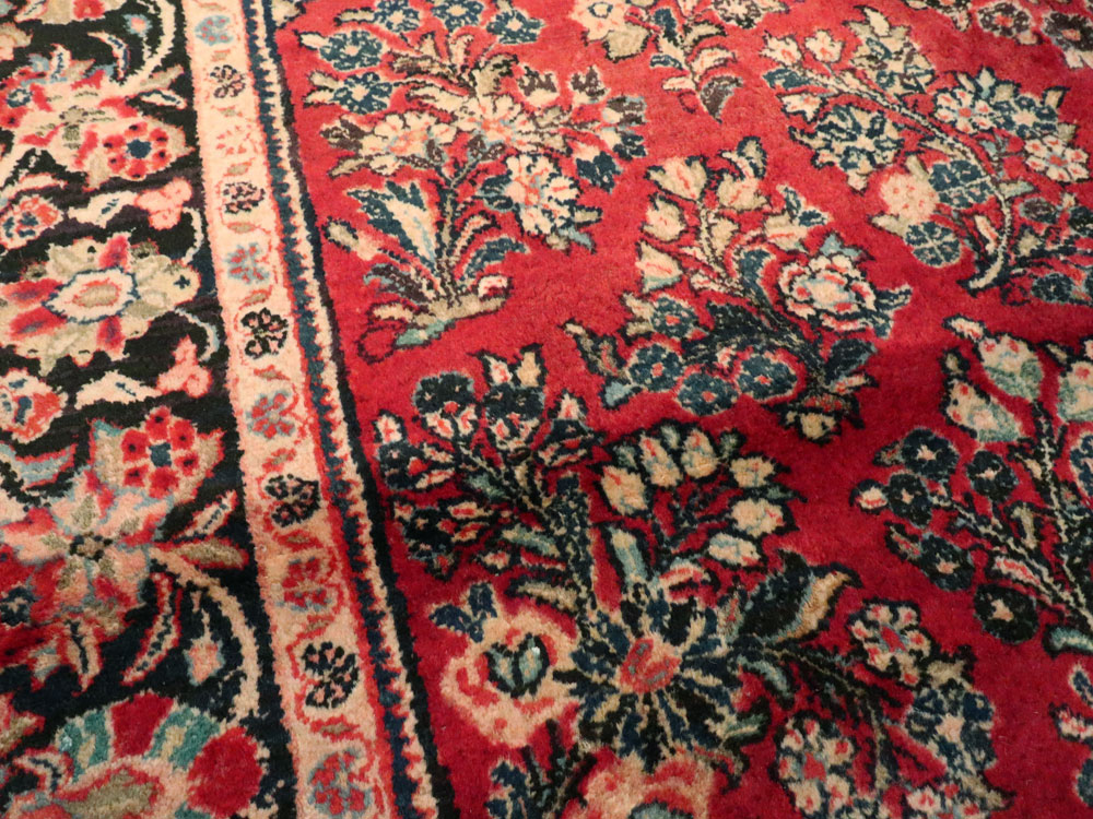 Vintage Persian Sarouk Square Rug, No.8457 - Gss