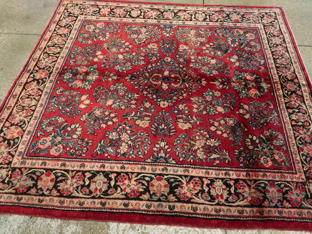 Vintage Persian Sarouk Square Rug, No.8457 - Gss