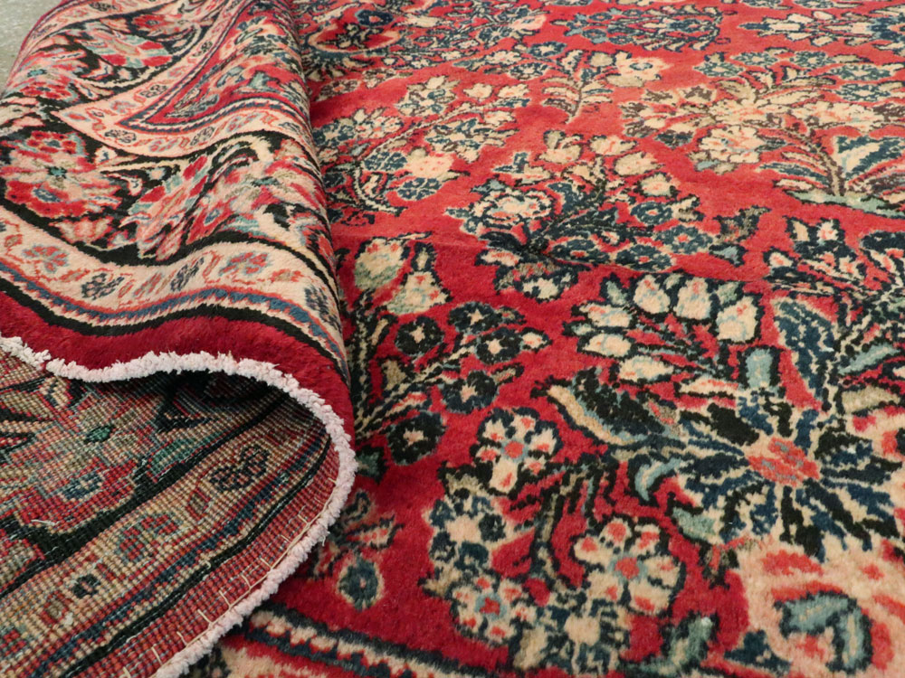 Vintage Persian Sarouk Square Rug, No.8457 - Gss