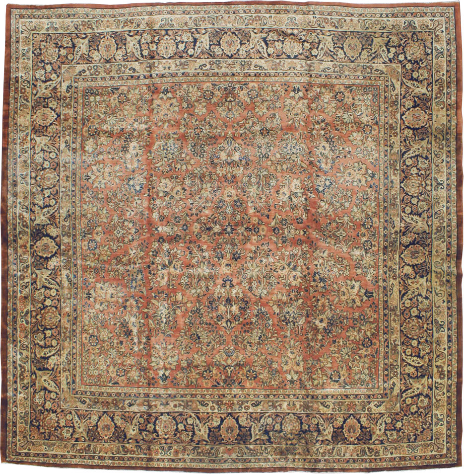 Antique Persian Sarouk Square Carpet, No.8459 - Gss
